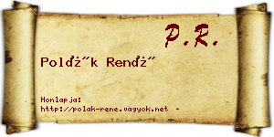 Polák René névjegykártya
